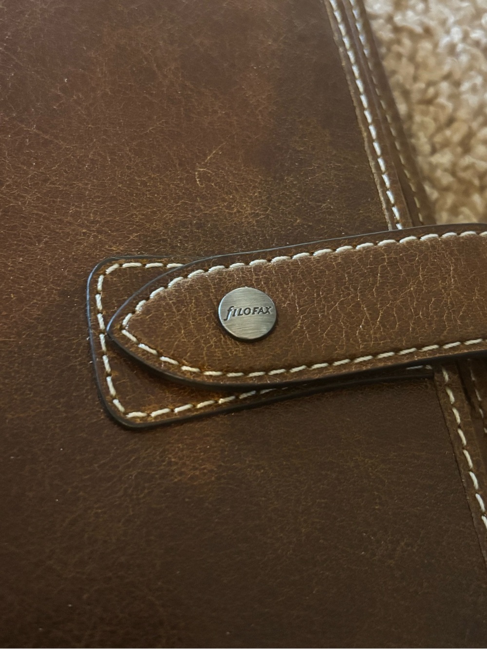 Brown Leather Snap Filofax Malden personal Organizer antiqued leather - Picture 2 of 13